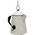 DanDiBo Vogelhaus zum Aufhängen Metall Deko Kaffeekanne wetterfest 521864 Nistkasten Teekanne Futterstation für Vögel Shabby mit Kette Metallkanne Kanne Balkon