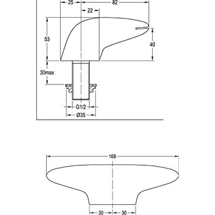 HAK Wasserfall Wanneneinlauf 170mm, massives verchromtes Messing inklusive Anschlusszubehör – Bild 3