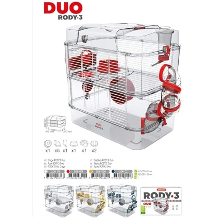 Zolux Käfig für Hamster, Mäuse, Rennmäuse, 3 Zoll Duo, Long 41 cm x larg 27 cm x haut 40.5 cm. – Bild 2