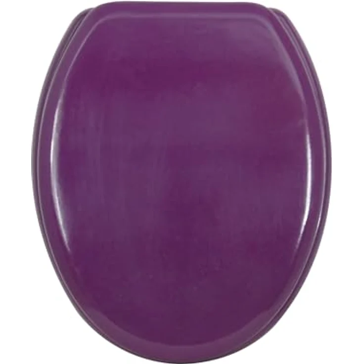 MSV WC-Sitz Cleo, MDF 45 cm x 37 cm, violett, mit rostfreien Scharnieren und feuchtigkeitsresistenter Oberfläche – Bild 1