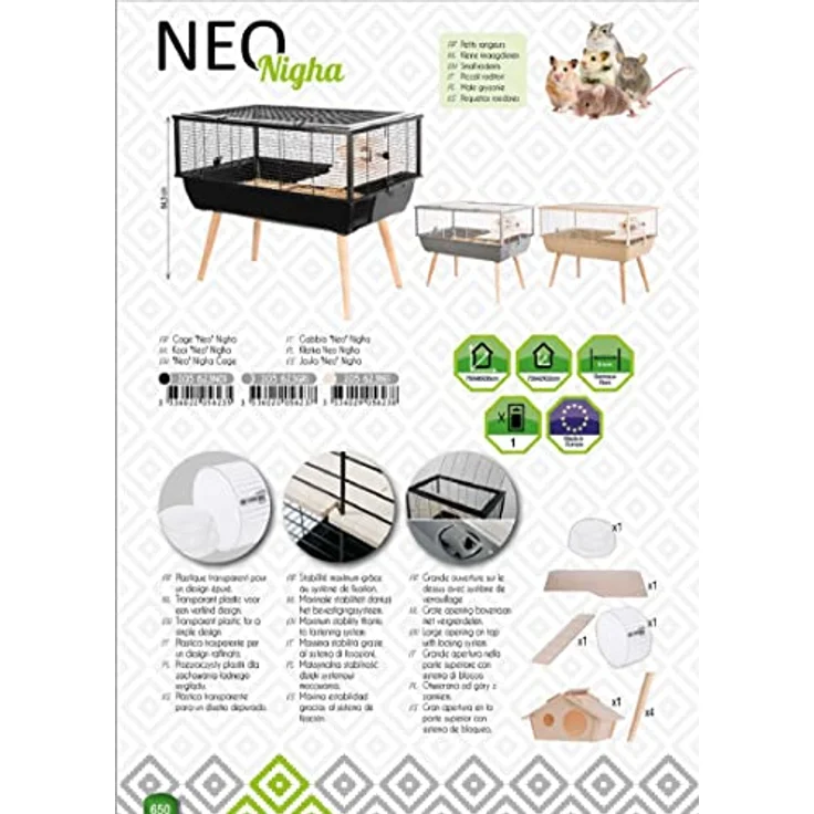 Zolux Cage Neo Nigha gray small H36, Gehege – Bild 5