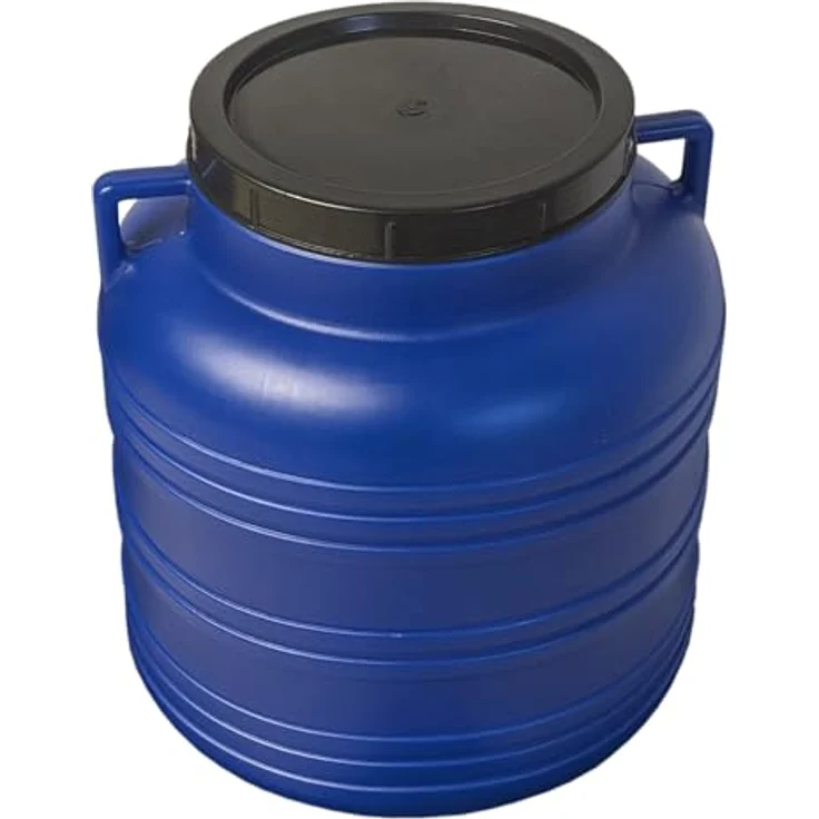 plasteo® 20 Liter Weithalsfass Rund Blau, Lebensmittelecht, BPA-Frei, Universalfass für Haus, Garten und mehr – Bild 4