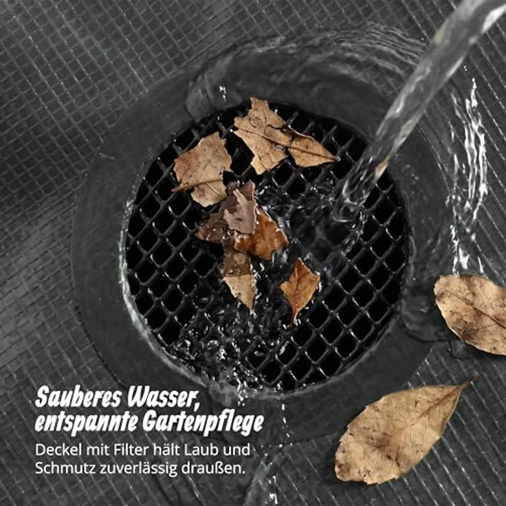 relaxdays Regentonne Faltbare Regentonne 250l, schwarz, Wasserspeicher mit Reißverschlussdeckel und zwei Anschlüssen – Bild 7