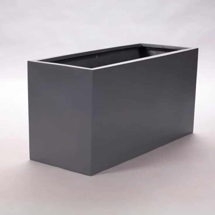 Elegant Einrichten Pflanztrog Pflanzkübel, anthrazit metallic, 84x30x40cm, robustes Fiberglas mit edler Metallic-Optik