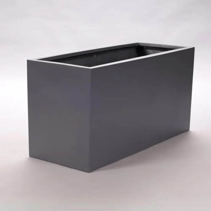 Elegant Einrichten Pflanztrog Pflanzkübel, anthrazit metallic, 84x30x40cm, robustes Fiberglas mit edler Metallic-Optik – Bild 1