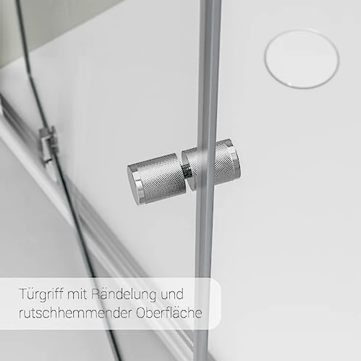 BERNSTEIN NT604 FLEX Eckdusche 80x80cm, Duschabtrennung mit Drehtür, 6 mm Nano Echtglas, Profilfarbe Chrom, Höhe 195 cm – Bild 5