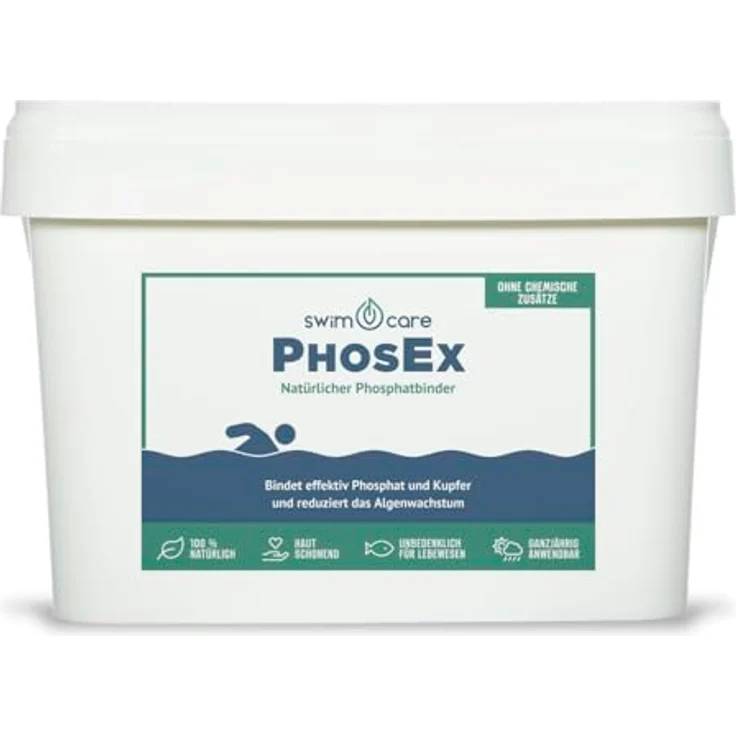 swimcare Phos-Ex, Natürlicher Phosphatbinder zur Teichpflege, 15 kg Sack, bindet Phosphate und Schwermetalle – Bild 8