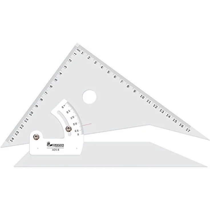 SG Education SG ADS2M8 Verstellbares Geodreieck, 20 cm, transparent