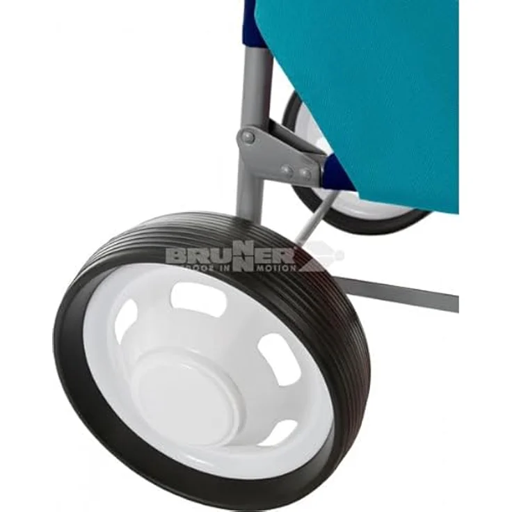 Brunner Beach Cart Transportwagen, multifunktional klappbar aus pulverbeschichtetem Stahl, mit extra breiten ausziehbaren Rädern, blau – Bild 4
