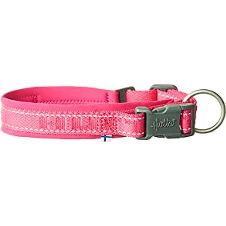 Hurtta Casual Hundehalsband ECO, nachhaltiges Hundehalsband mit 3M-Reflektoren, Ruby (30-40 cm)