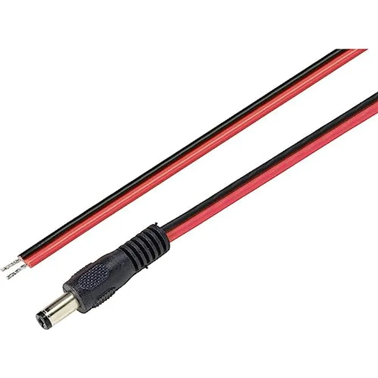 TRU COMPONENTS TC-9556664 Niedervolt-Anschlusskabel Niedervolt-Stecker - offene Kabelenden 5.5 mm 2.1 mm 2.00 m 1 St.