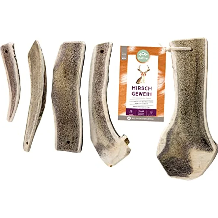 naftie Hirschgeweih halb Geweihstange - Geweih Zahnpflege-Snack - XXL für sehr große Hunde - mineralstoffreich, geruchsarm & langlebig – Bild 2