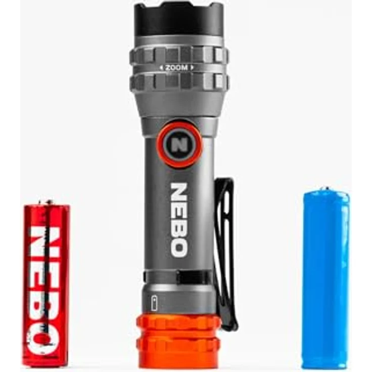 Nebo Akku-LED-Taschenlampe 'Davinici 450L Flex', silbergrau, 450 Lumen, 6-fach Zoom, magnetischer Fuß, konvexe Linse – Bild 2
