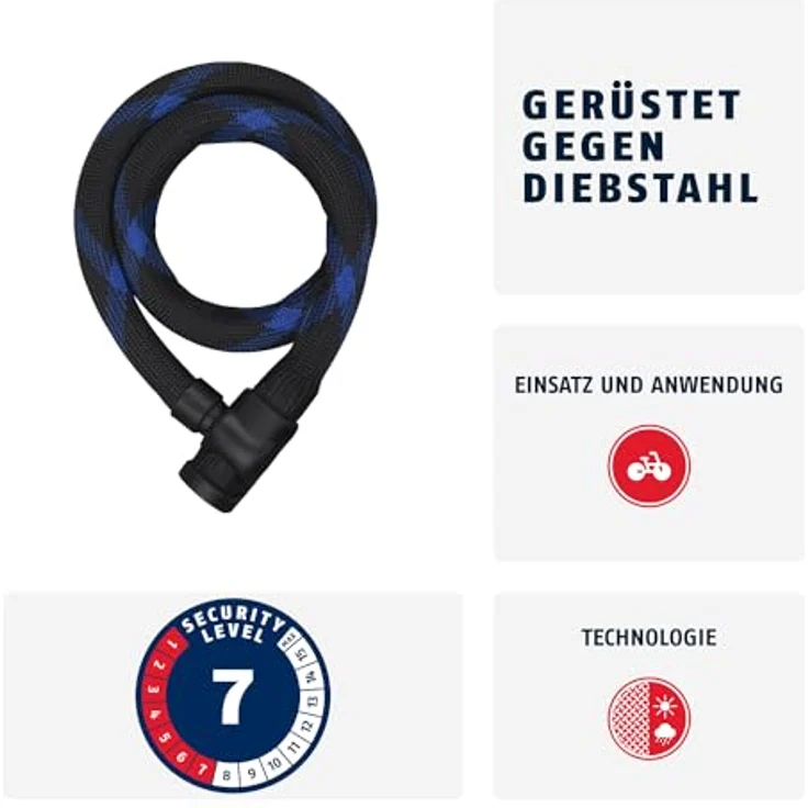 Kabelschloss Abus Ivera Steel-O-Flex 7200 : ohne Halterung 85 cm – Bild 2