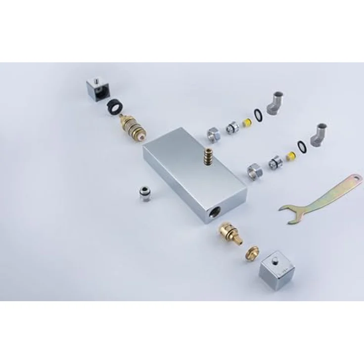 Bernstein Duschsystem NT6705C, Thermostatventil, Cool-Body-Technologie, eckiger Duschkopf – Bild 3