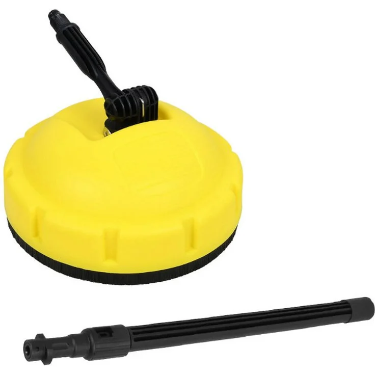 Trade-Shop Flächenreiniger Rotationsbürste für Kärcher K2-K7, gelb-schwarz, inkl. Verlängerungslanze für effektive Terrassen- und Garagenreinigung