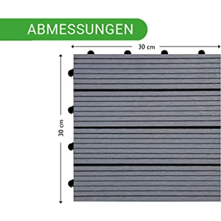 WOODTEX WPC Terrassenfliese Basic Hellgrau – Bild 3