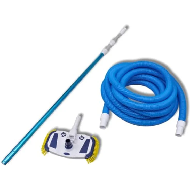VidaXL Pool Set Schwimmbad Teleskopstange Bodensauger Schlauch – Bild 3