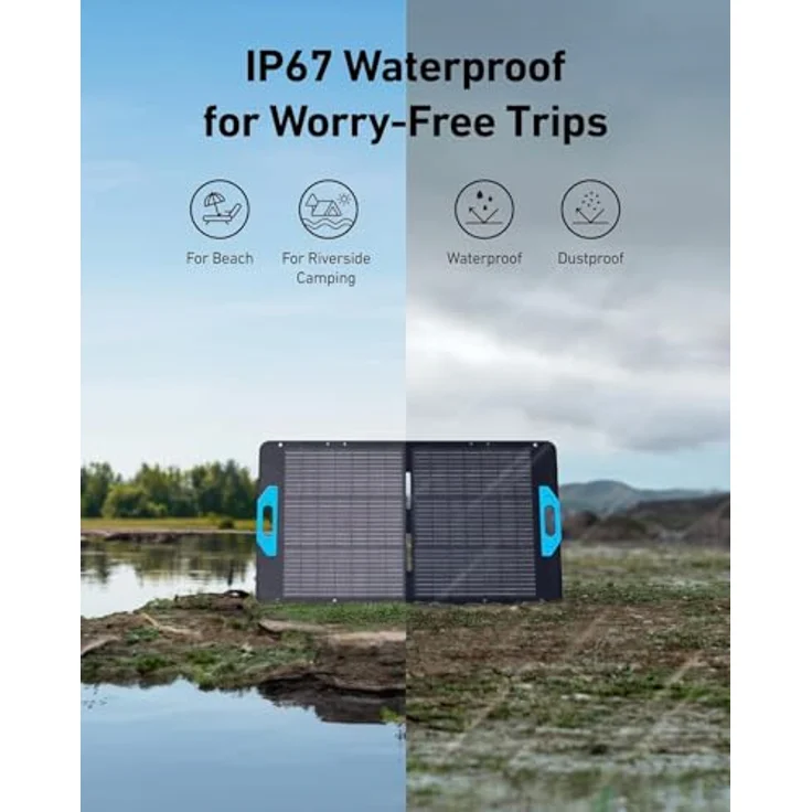 Anker Solix PS100, Klappbares Solarpanel mit 100 W Leistung, 23% Effizienz und IP67 Wasserschutz – Bild 5