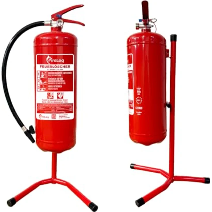FireLoq® 6L Schaumlöscher 27A | 183B, Feuerlöscher mit Ständer, Prüfnachweis und Manometer, ideal für Büro und Gewerbe – Bild 4