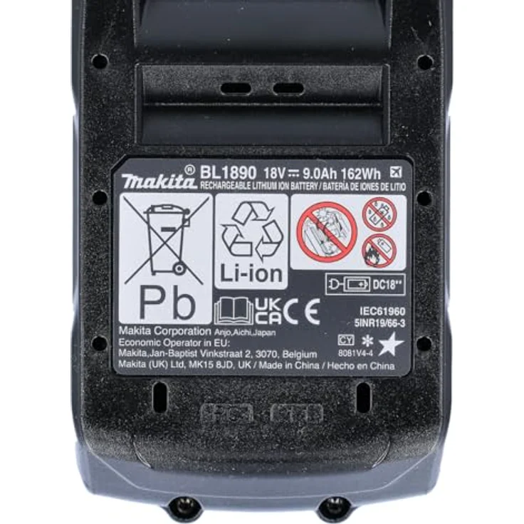 Makita BL 1890 Akku 18 V 9,0 Ah Li-Ion LXT (1915H4-0) mit Ladestandanzeige und Schnellladefunktion – Bild 7