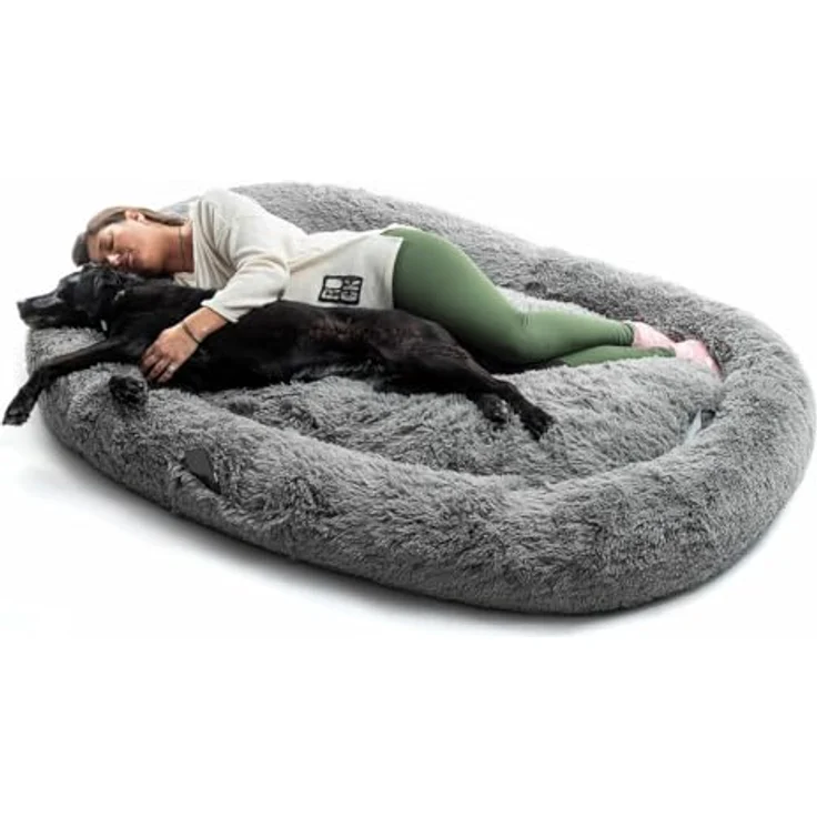 InnovaGoods Cloft Hundebett, großes Antistress-Hundebett aus Polyestergewebe, grau, mit abnehmbarem und waschbarem Bezug – Bild 1