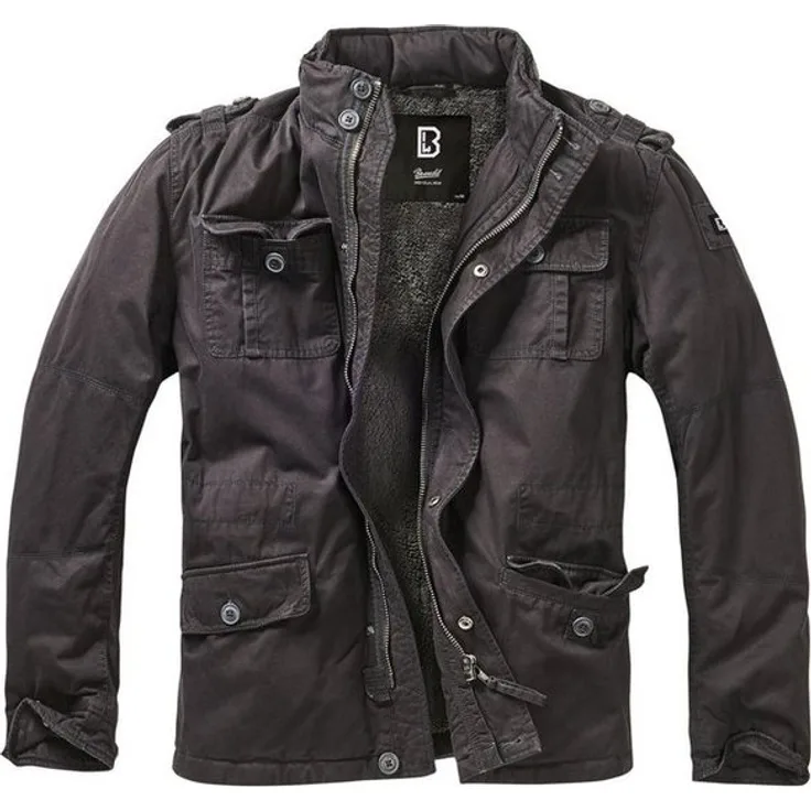 Brandit Herren Britannia Winter Jacket, Allwetterjacke mit Teddystoff-Futter, blau