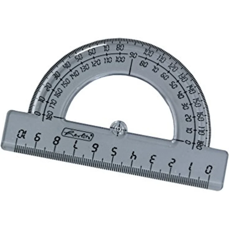 Herlitz Winkelmesser herlitz Halbkreis-Winkelmesser 180 Grad, transparent aus Kunststoff, Länge: 100 mm – Bild 3