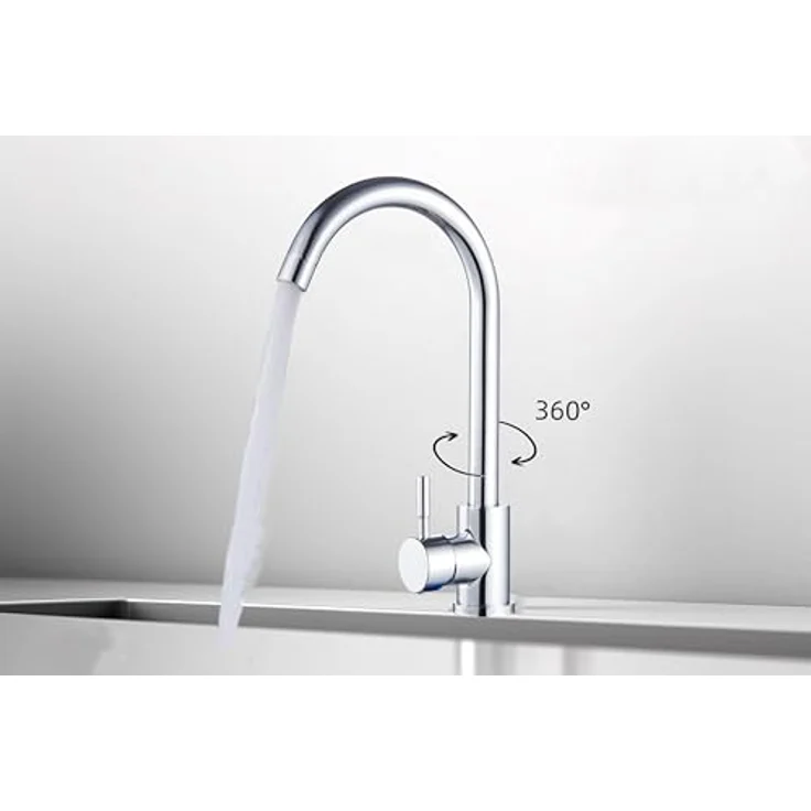 Faizee Home Future Serie Edelstahlspüle Silber, Einbauspüle 30/40/50x45x22 cm mit Spülkorb, Seifenspender und Siphon, optionale Armatur – Bild 6
