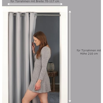 Falttürvorhang Mit Teleskopstange - Magnetischer Raumteiler 220x180cm