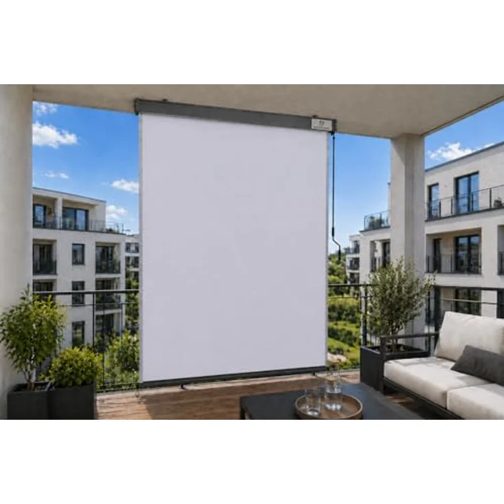 Strattore Ausziehbare Senkrechtmarkise - Vertikalmarkise 120 x 250 cm - Hellgrau – Bild 4