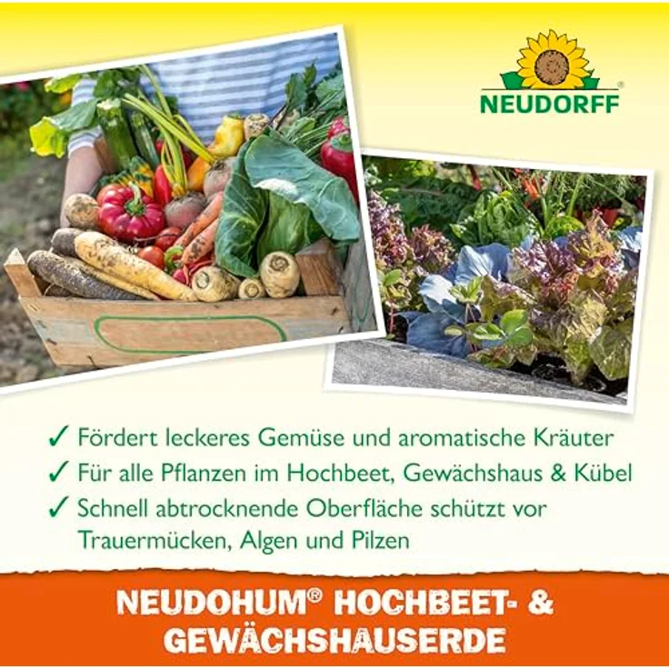 Neudorff NeudoHum Hochbeet & GewächshausErde, Torffreie Bio-Erde für Gemüse & Kräuter, 40 Liter, schützt vor Trauermücken – Bild 4
