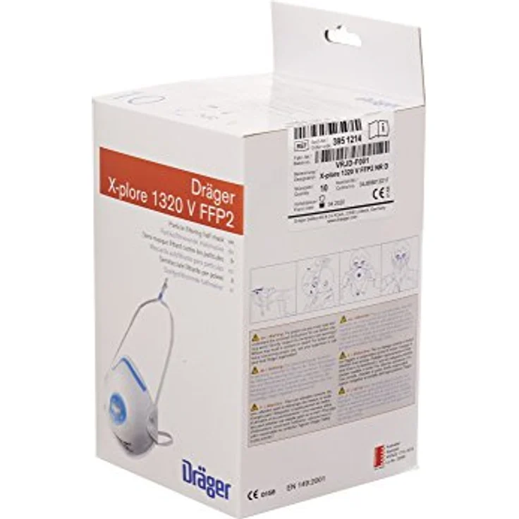 L+D X-plore 1320 V, Atemschutzmaske FFP2 NR D mit Ausatemventil, 10er Pack – Bild 2