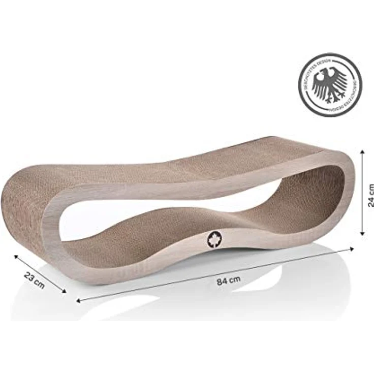 CanadianCat Company | Kratzbrett Orbit | Natur | Kratzmöbel, Lounge für Katzen | Kratzpappe + Katzenminze | ca. 84 x 24 x 23cm – Bild 4