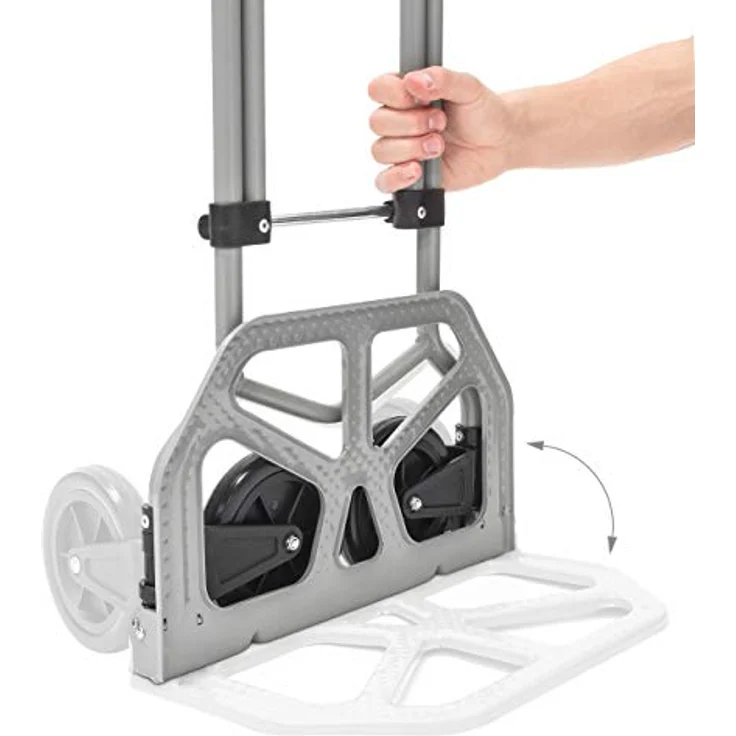 Relaxdays Sackkarre klappbar belastbar bis 60 kg HBT ca. 96 x 38 x 37 cm Transportkarre mit ausziehbarem Griff für Umzug, Einkäufe und schwere Kisten höhenverstellbar und platzsparend faltbar, grau – Bild 6