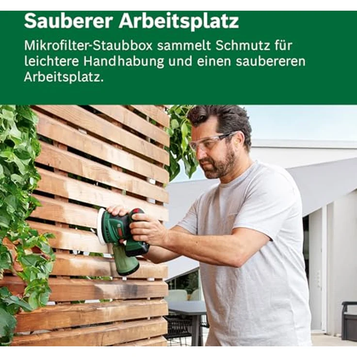 Bosch Home and Garden EasyOrbit 18V-10, Akku-Exzenterschleifer mit Mikrofilter-Staubbox und Syneon Technology – Bild 6