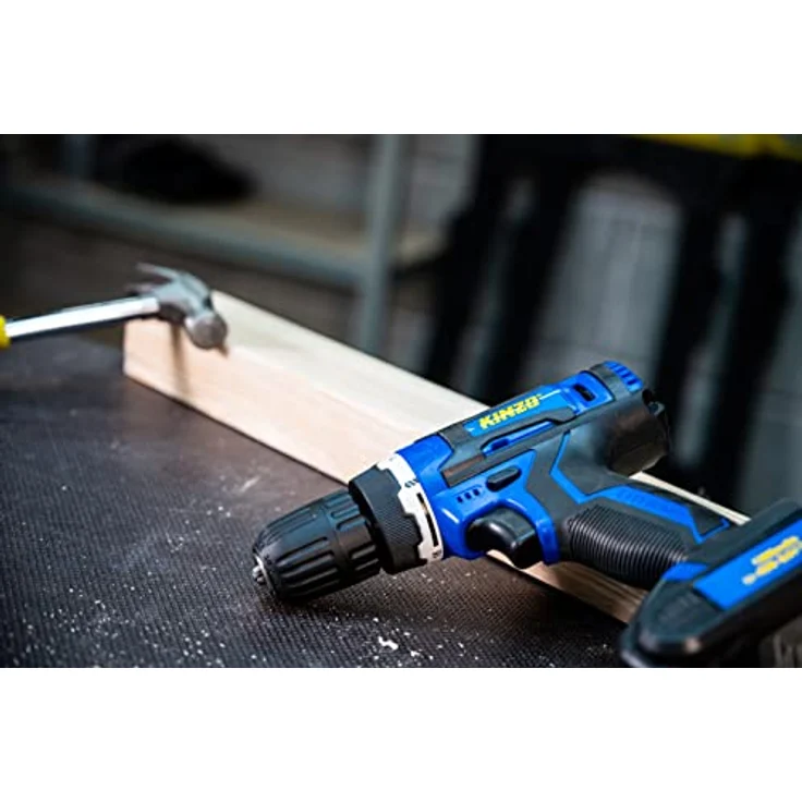 KINZO Akkuschrauber 14.4V, Akku Bohrmaschine für Holz, Metall und Kunststoff mit LED Licht, 1300mAh Li-Ion, Blau – Bild 14