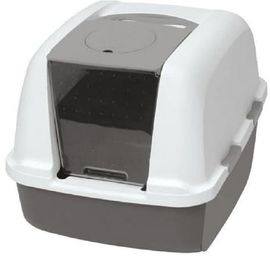 Catit Jumbo Katzentoilette mit Abdeckung, Grau