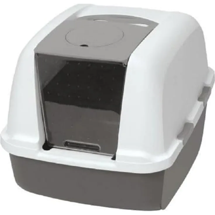 Catit Jumbo Katzentoilette mit Abdeckung, Grau