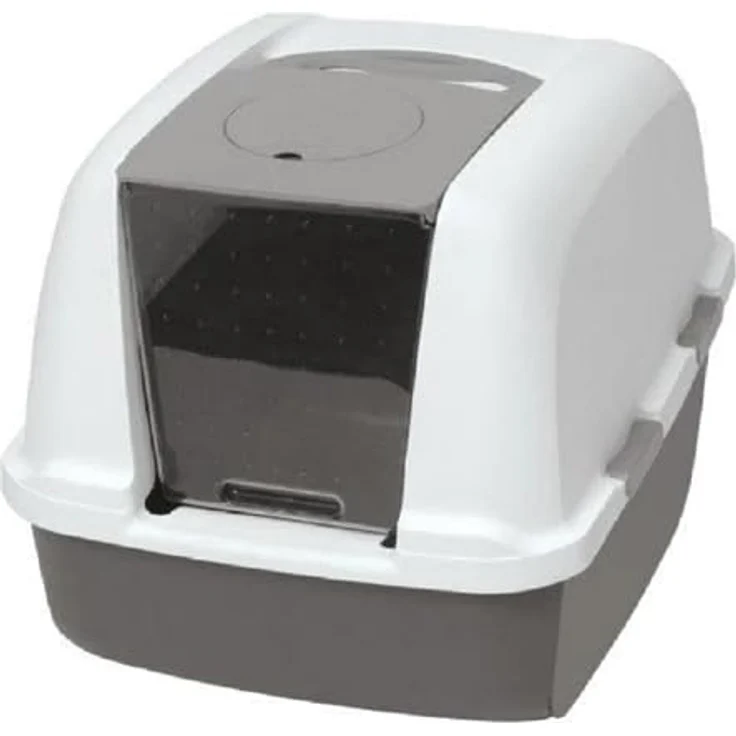 Catit Jumbo Katzentoilette mit Abdeckung, Grau – Bild 1