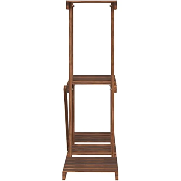 vidaXL Blumenständer, Pflanzständer 81x25x75,5 cm Massivholz Tanne, karbonisiertes Braun – Bild 6