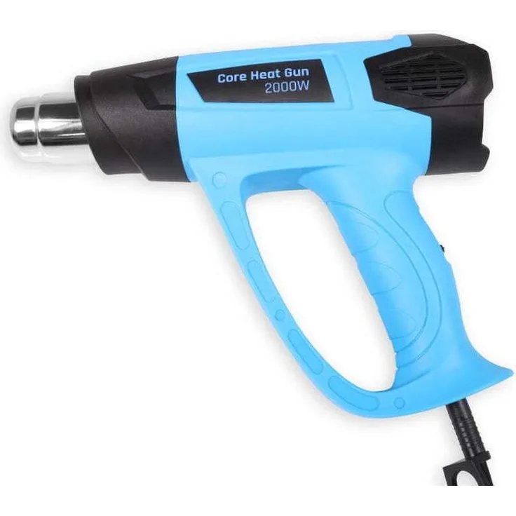Alphacool SZ Core Heat Gun, Heißluftföhn 2000W mit Temperaturregelung bis 600 °C und 3 Düsenausätzen, blau