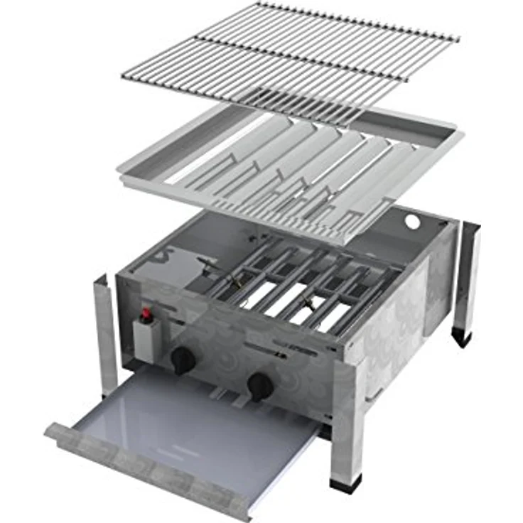 ChattenGlut Gasgrill ChattenGlut Gastrobräter 9kW mit Rost, BxTxH: 480x530x270 cm, Edelstahl, Made in Germany, Piezozündung, Flammüberwachung – Bild 7