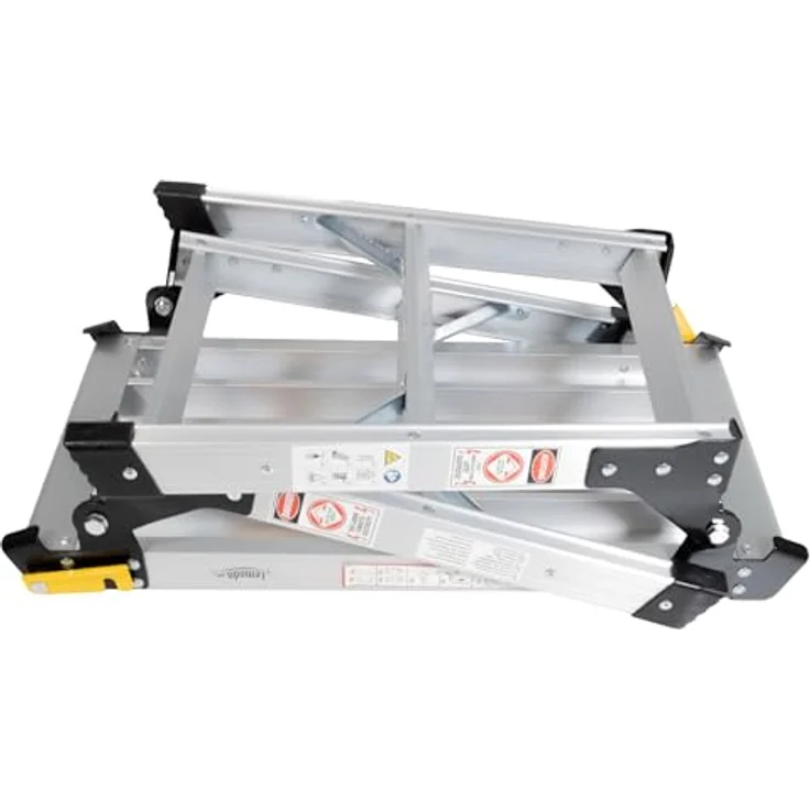 LEMODO Arbeitsplattform | Arbeitsbühne mit Antirutsch-Oberfläche 51 x 30 cm | Laufbühne bis zu 150 kg belastbar | Aluleiter mit 2 Stufen | Plattformleiter – Bild 2