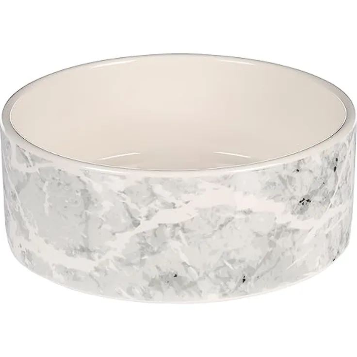Futternapf für Hunde und Wasser, Keramik, grau, rund, 900 ml, 16,5 x 6,5 cm