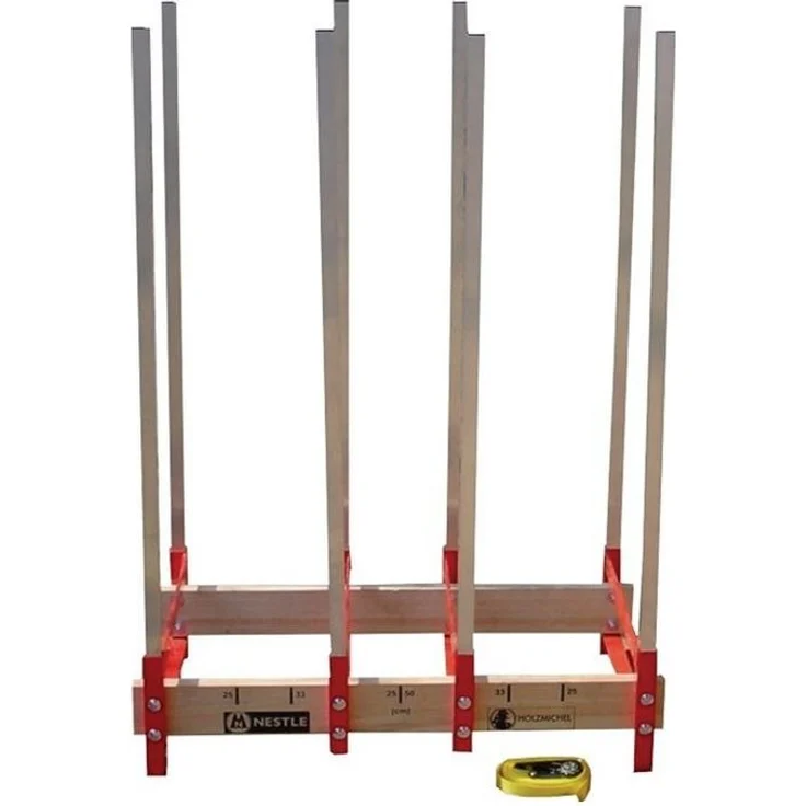 Nestlé Sägebock Holzmichel, Arbeitsbock für Holzscheite, Alu / Holz, kompakt zusammenlegbar