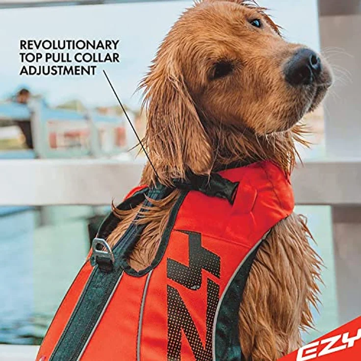 EzyDog Life Jacket X2 Boost, Hundeschwimmweste in Rot, Größe L für Hunde von 27-41kg mit ergonomischer Passform und reflektierenden Linien – Bild 4