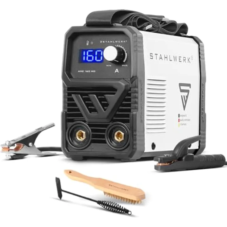 STAHLWERK ARC 160 MD, Elektroden Schweißgerät 160 A MMA E Hand und Lift TIG DC, IGBT-Inverterbauweise mit Hotstart und Anti-Stick-Funktion