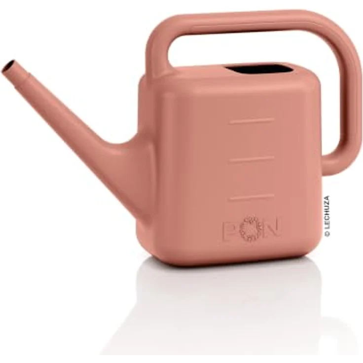 Lechuza® Gießkanne Moja, 10 L Kunststoff, korallrot, ergonomisches Design für einfaches Gießen – Bild 2