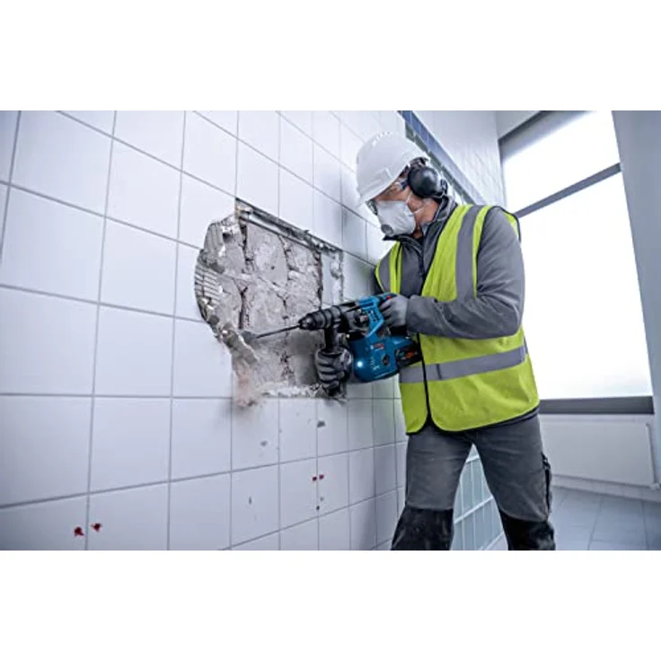 Bosch Professional 18V System Akku-Bohrhammer GBH 18V-28 CF (mit SDS plus, 3,3 J Schlagenergie, inkl. Schnellspannbohrfutter, 2x 0Ah ProCORE-Akku, Ladegerät, GDE 18V-16, in L-BOXX) – Bild 5